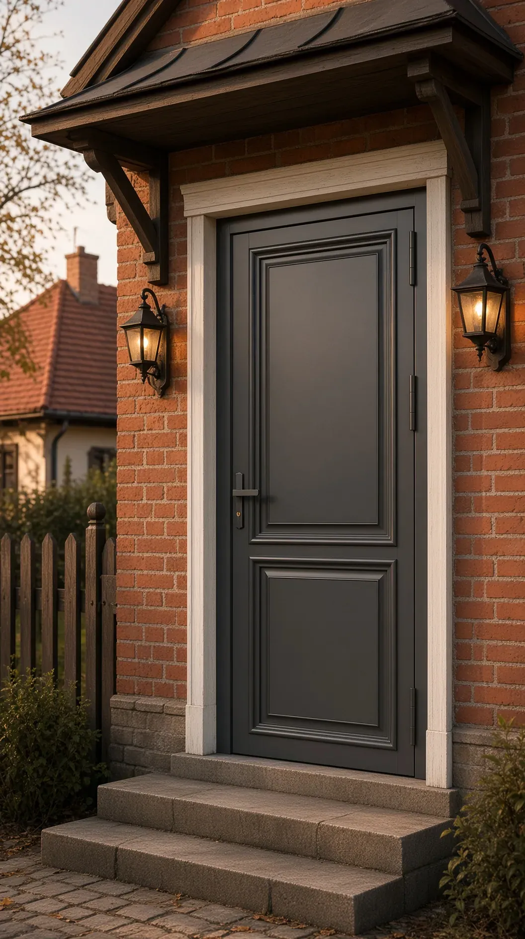 Duo aluminum door in a residential entrance