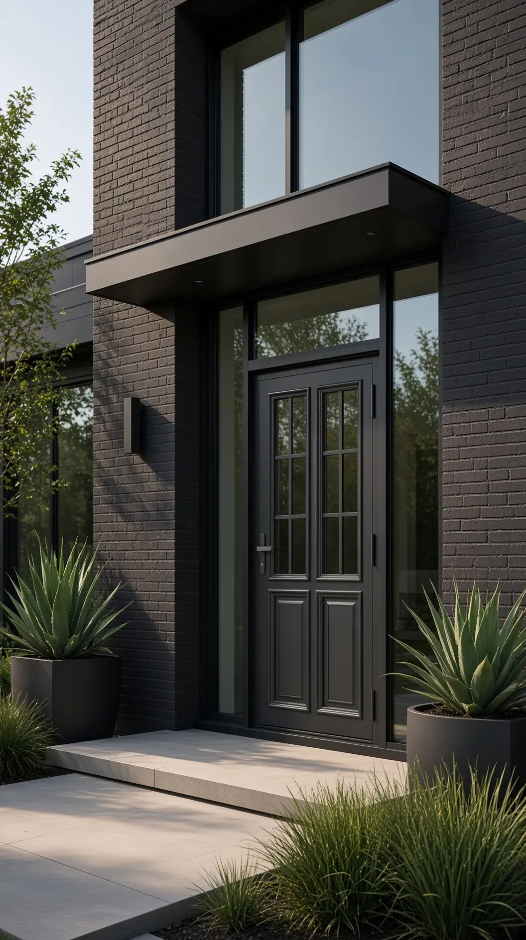 Quadra aluminum door in a residential entrance